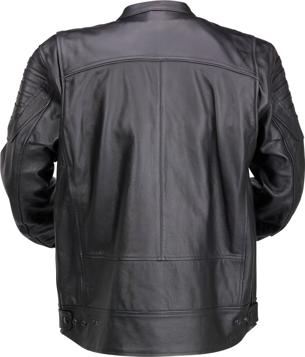 Black Z1R Widower leather jacket in 5XL with classic street style and detailed stitching, displayed flat on a plain background.