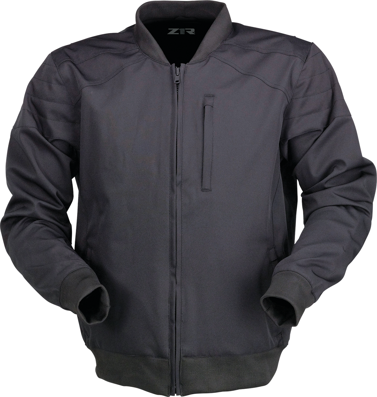 Black Z1R Shaman Bomber Jacket in large size, streetwear style with zipper details and a sleek, modern design.
