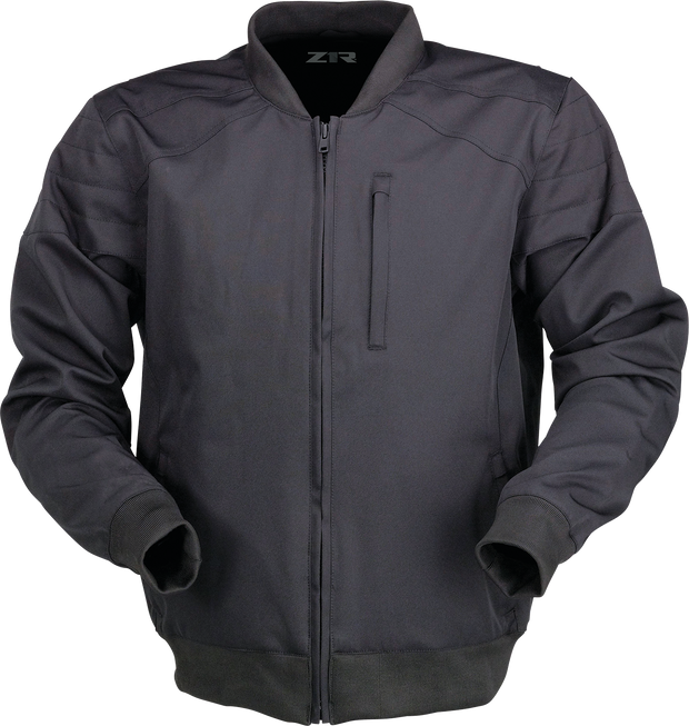 Black Z1R Shaman Bomber Jacket in large size, streetwear style with zipper details and a sleek, modern design.