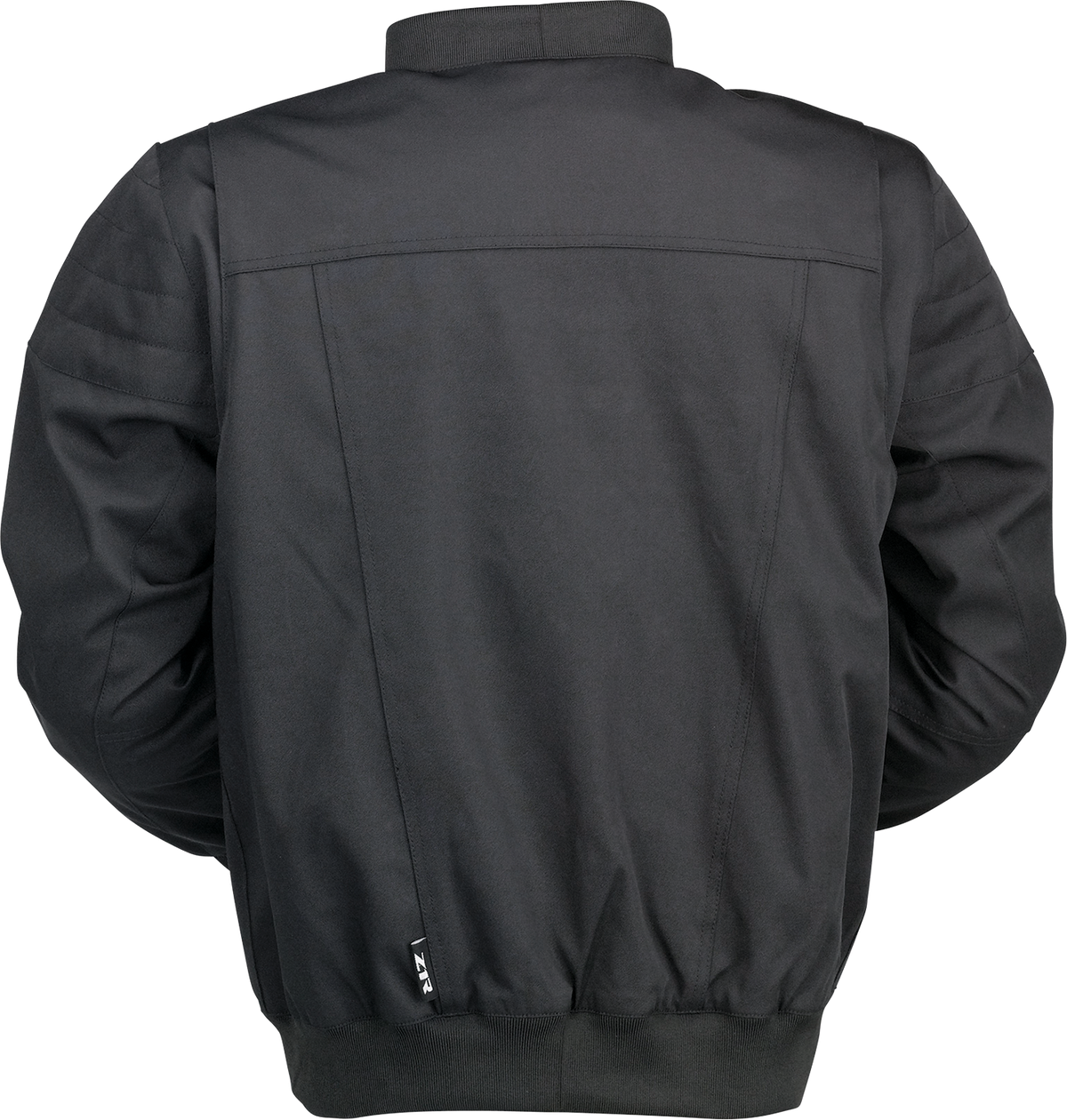 Black Z1R Shaman Bomber Jacket in Large, streetwear style with detailed stitching and sleek design.