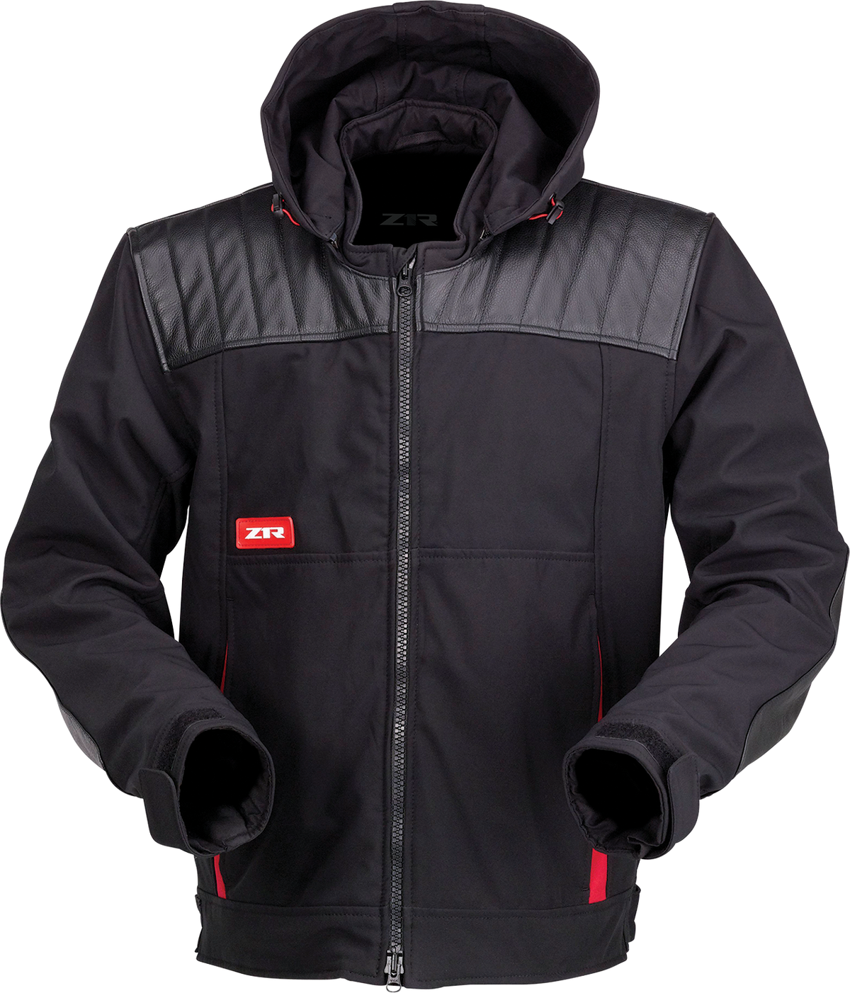 Z1R armored street jacket in black and red, large size, featuring protective armor and streetwear design.