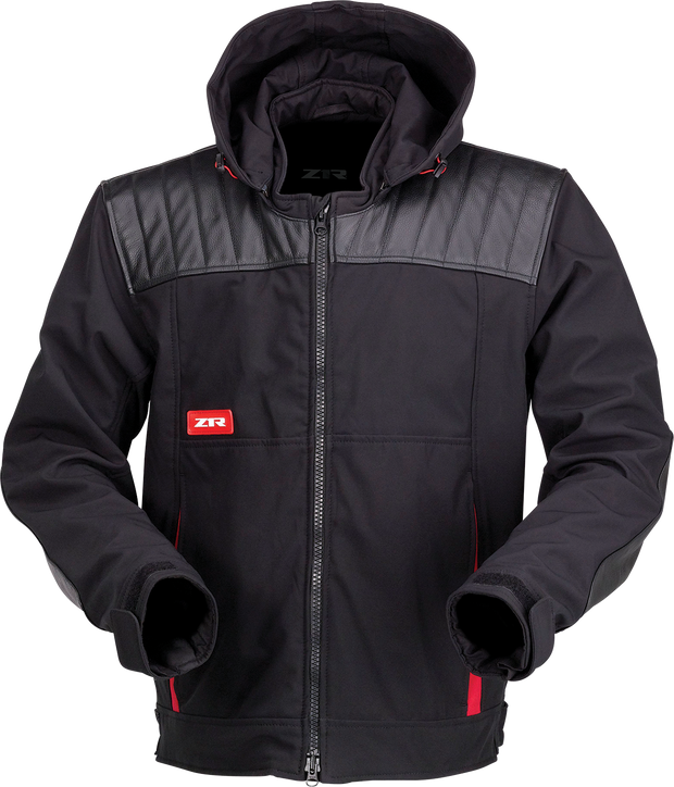 Z1R armored street jacket in black and red, large size, featuring protective armor and streetwear design.