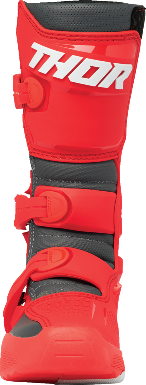 THOR Youth Blitz XR Boots - Red/Charcoal - US 3 3411-0754