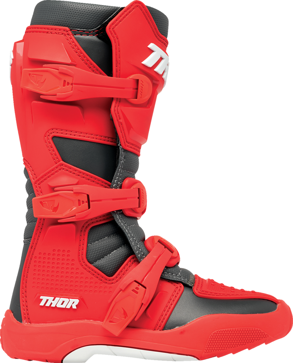 THOR Youth Blitz XR Boots - Red/Charcoal - US 3 3411-0754