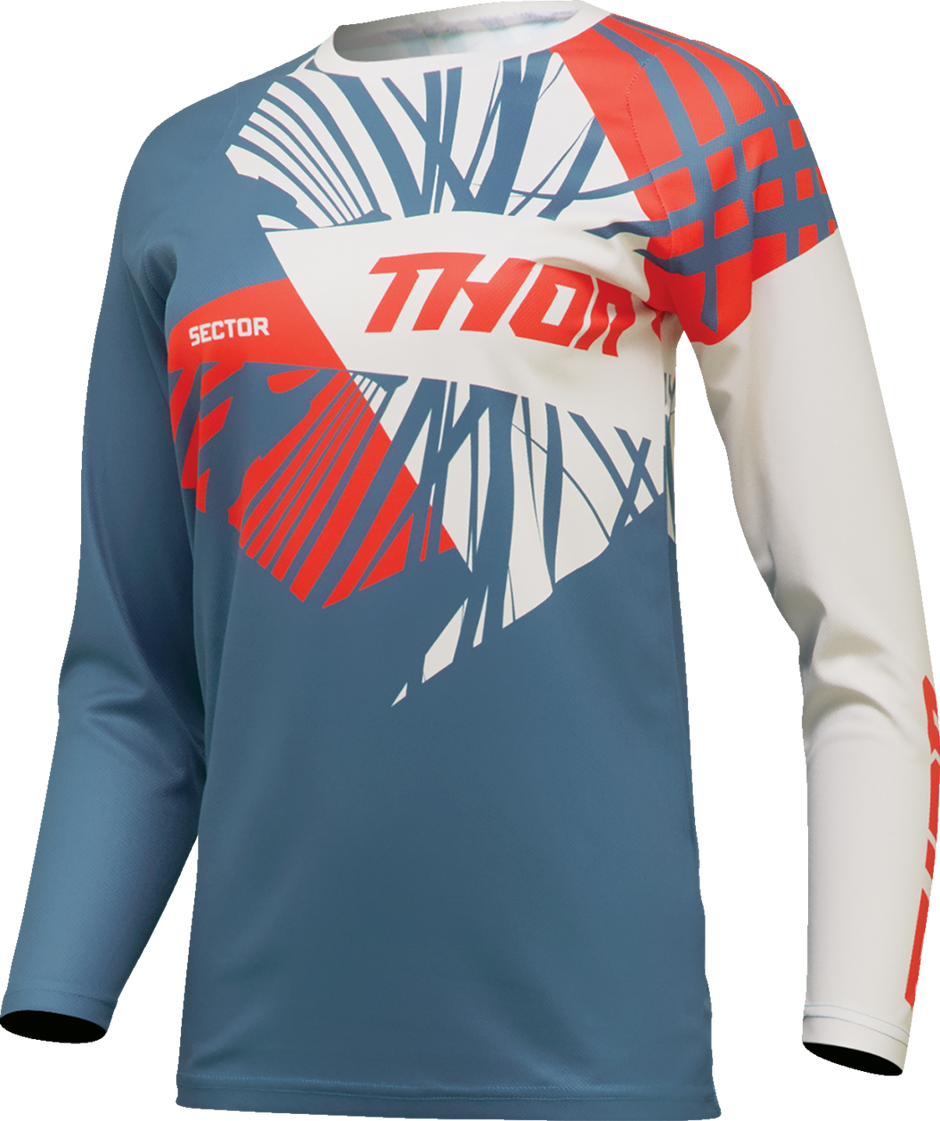 THOR Women's Sector Split Jersey - Blue Steel/Vintage White - XS 2911-0294