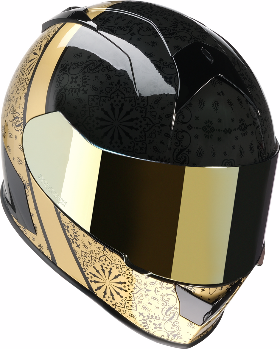 Z1R Warrant street full face helmet in gold, small size, featuring aerodynamic design and secure strap for adult motorcycle riding