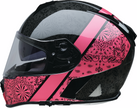 Z1R Warrant street full face helmet in pink, adult XS size, with aerodynamic design and secure chin strap.