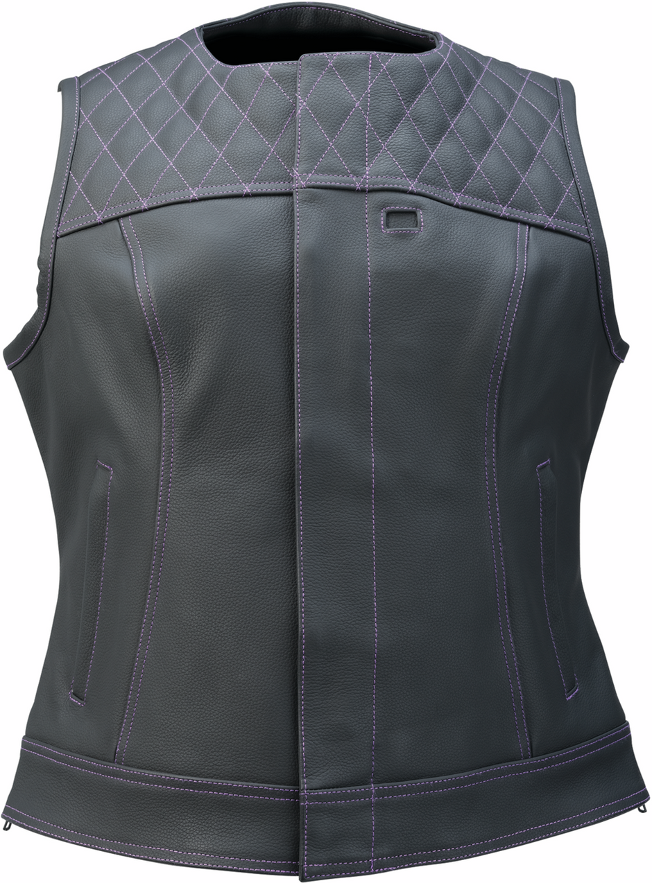 Black Z1R Women's Werk Vest in XS, streetwear style, showing front view with zipper and pocket details.