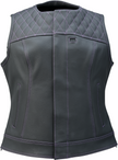 Black Z1R Women's Werk Vest in XS, streetwear style, showing front view with zipper and pocket details.
