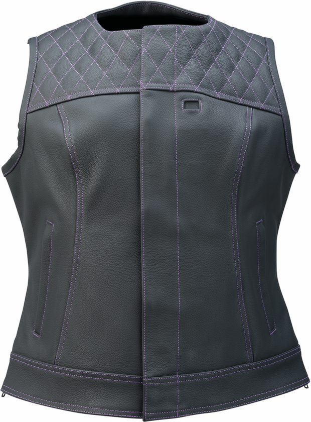 Black Z1R Women's Werk Vest in XS, streetwear style, showing front view with zipper and pocket details.