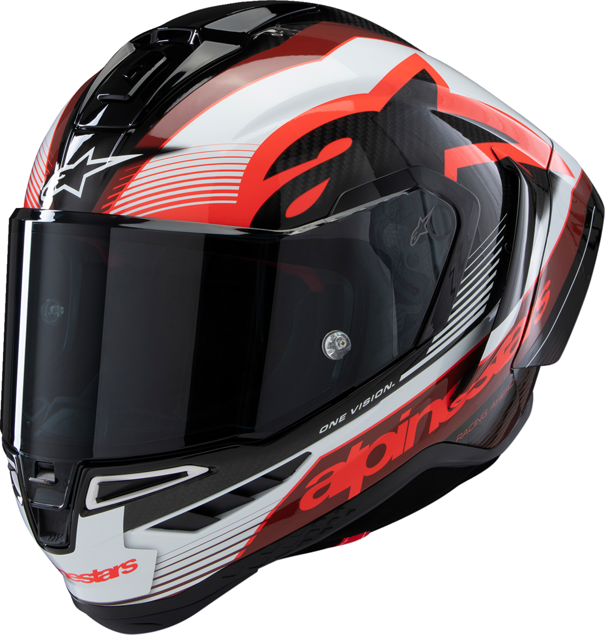 ALPINESTARS Supertech R10 Helmet - Team - Black/Carbon Red/Gloss White - 2XL 8200224-1352-XXL