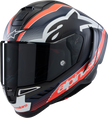 ALPINESTARS Supertech R10 Helmet - Team - Matte Black/Carbon Red Fluo/Blue - Small 8200224-1383-S