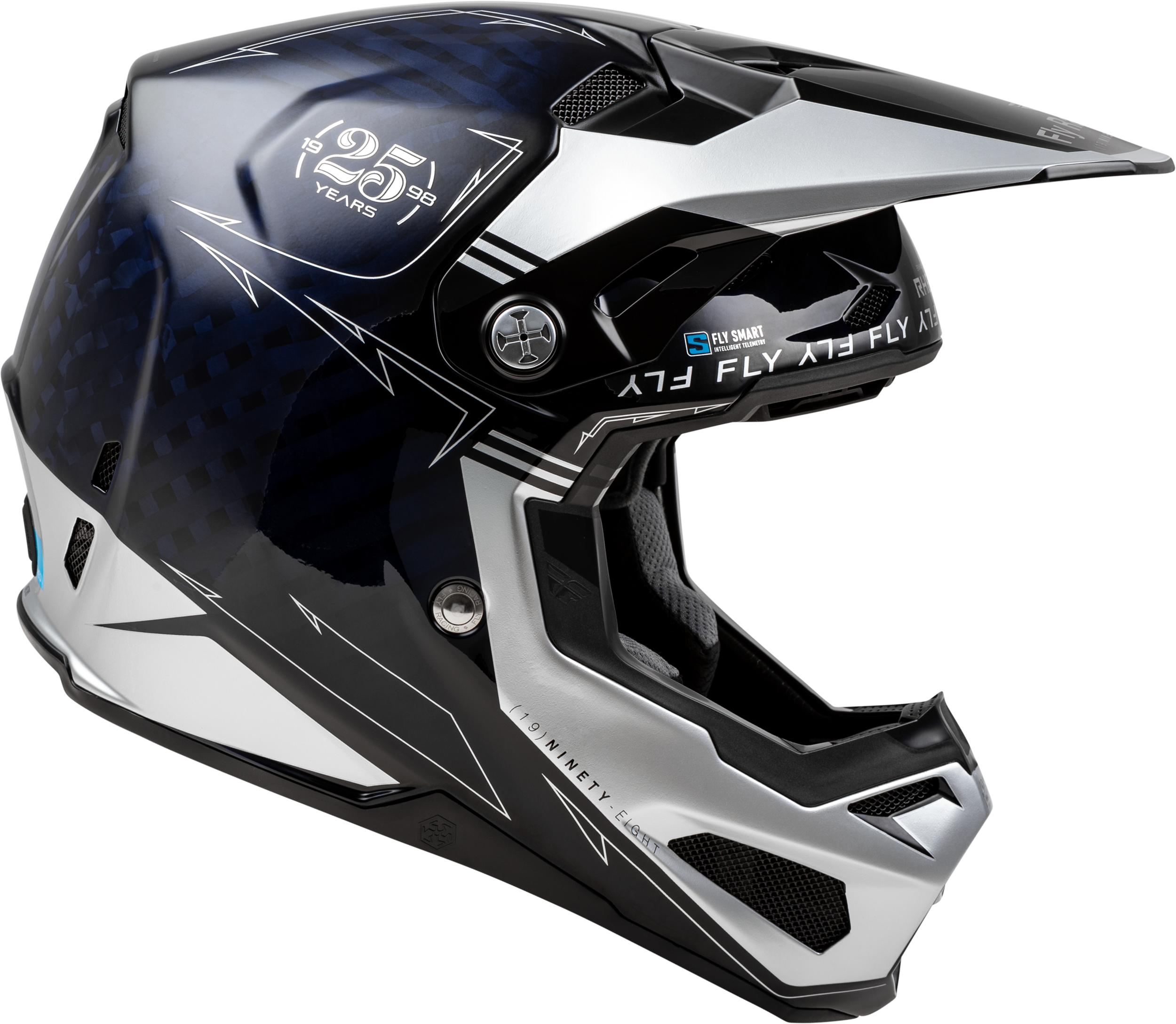 Youth Formula S Carbon Legacy Helmet Blue Carbon/Silver Yl