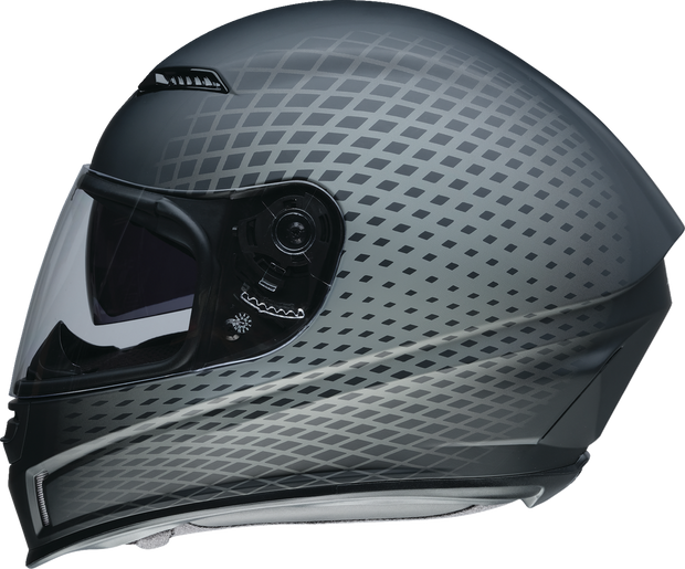 Z1R Jackal Street Full Face Helmet in Waveform Gray, XS size, featuring a sleek aerodynamic design for adult motorcycle riders.