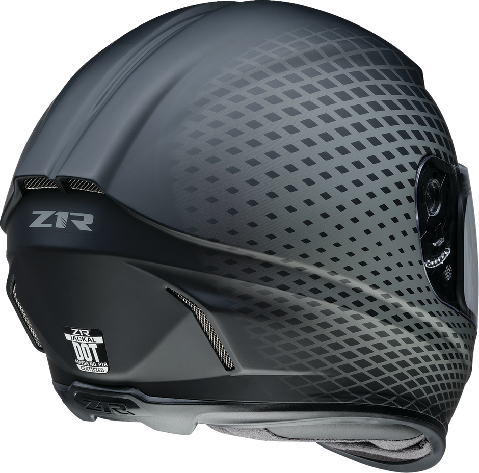Z1R Jackal Waveform gray full face street helmet for adults, size XS, with sleek design and aerodynamic shape.