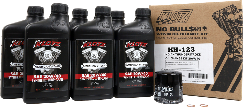 Indian Thunderstroke 6qt Synthetic Oil Change Kit