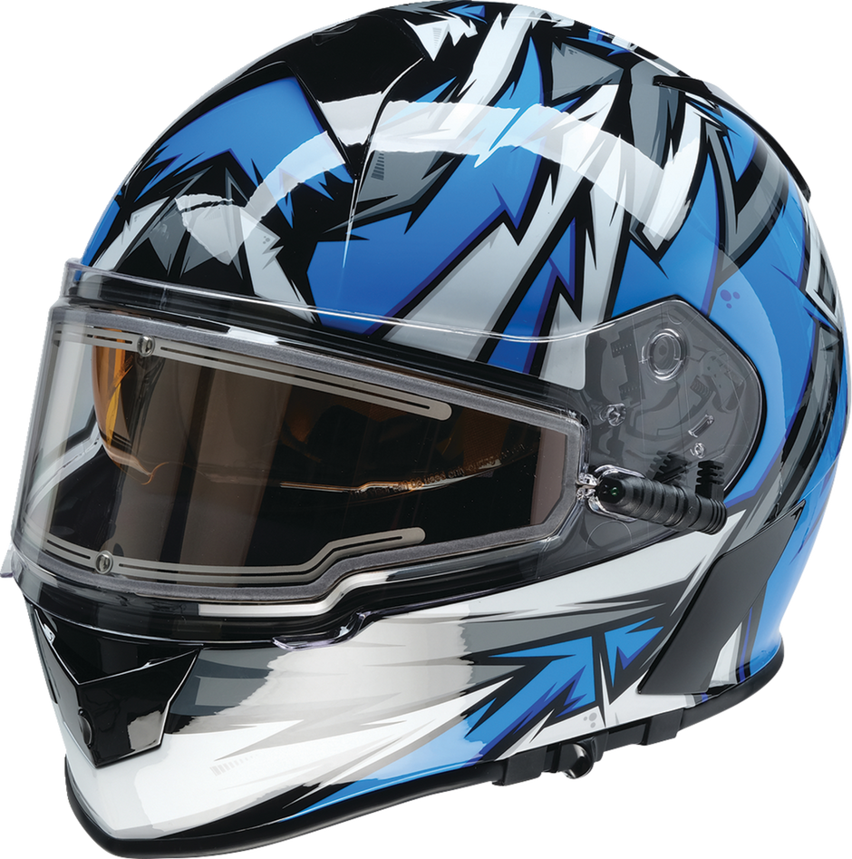 Z1R Warrant Snow Helmet in blue and white, full face snow helmet for adults, size XS, with sleek design and secure fit
