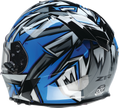 Z1R Warrant Snow Helmet in blue and white, full face snow helmet for adults, size XS with Neuron design.