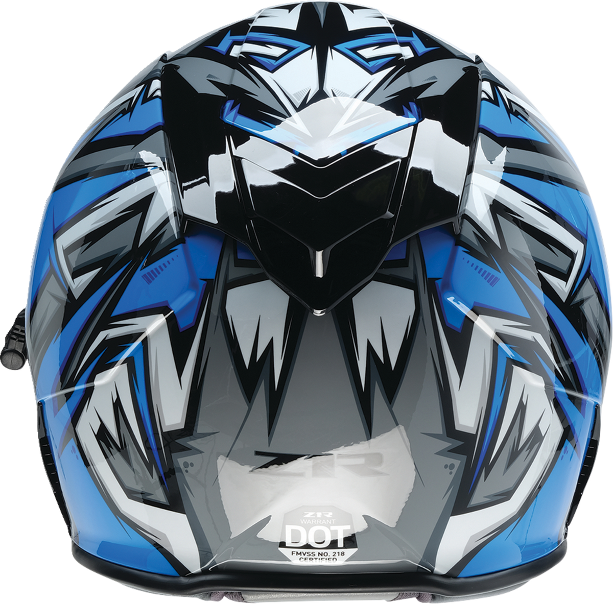 Z1R Warrant Snow Helmet in blue and white, full-face adult snow helmet with XS size, designed for winter sports and snowboarding.