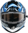 Z1R Warrant Snow Helmet in blue and white for adults, full face snow helmet with Neuron design, size XS.
