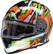 Z1R Warrant Snow Helmet in orange and green, full face adult helmet designed for snow sports, size XS.