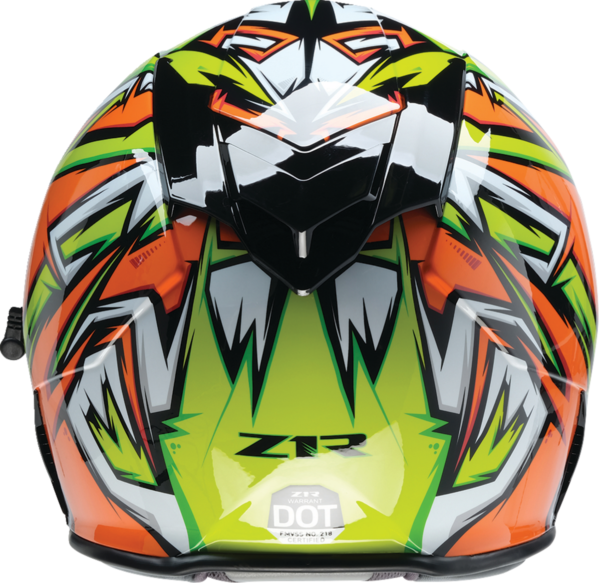 Z1R Warrant Snow Helmet in orange and green, full face adult snow helmet with ventilation and secure fit, size XS.