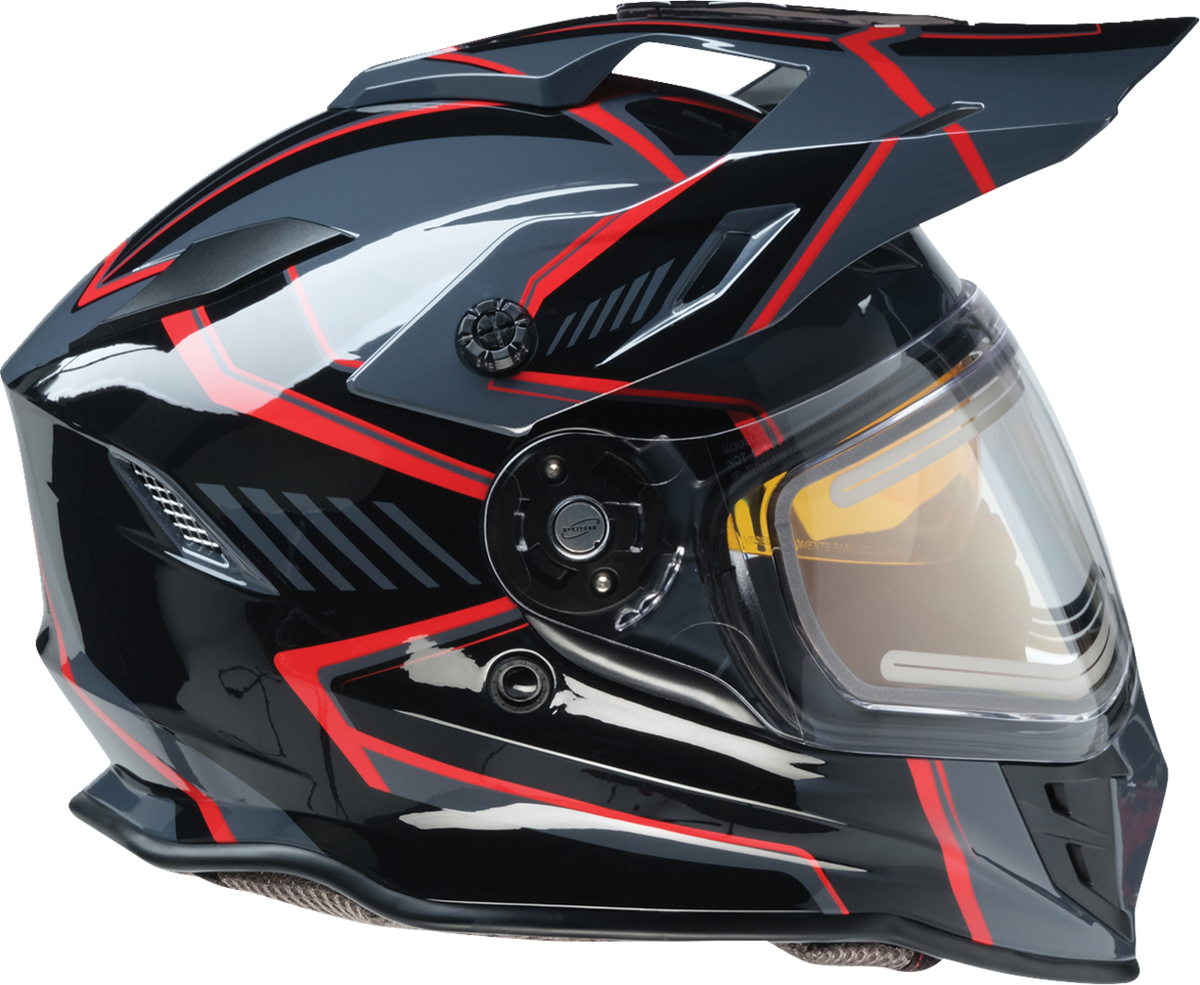 Z1R Range 2.0 Snow Helmet Rotor in black and red, small size, full face snow helmet for adults with aerodynamic design.