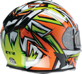 Z1R Warrant Snow Helmet in orange and green, full face adult snowboard helmet with adjustable fit, XS size.