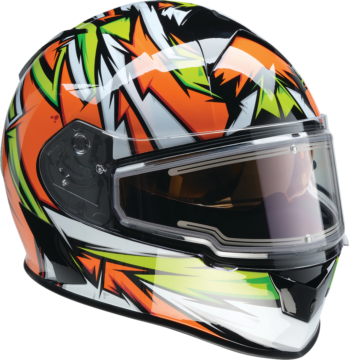 Z1R Warrant Snow Helmet in orange and green for adults, full face snow helmet, XS size with sleek design.