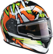 Z1R Warrant Snow Helmet in orange and green for adults, full face snow helmet, XS size with sleek design.
