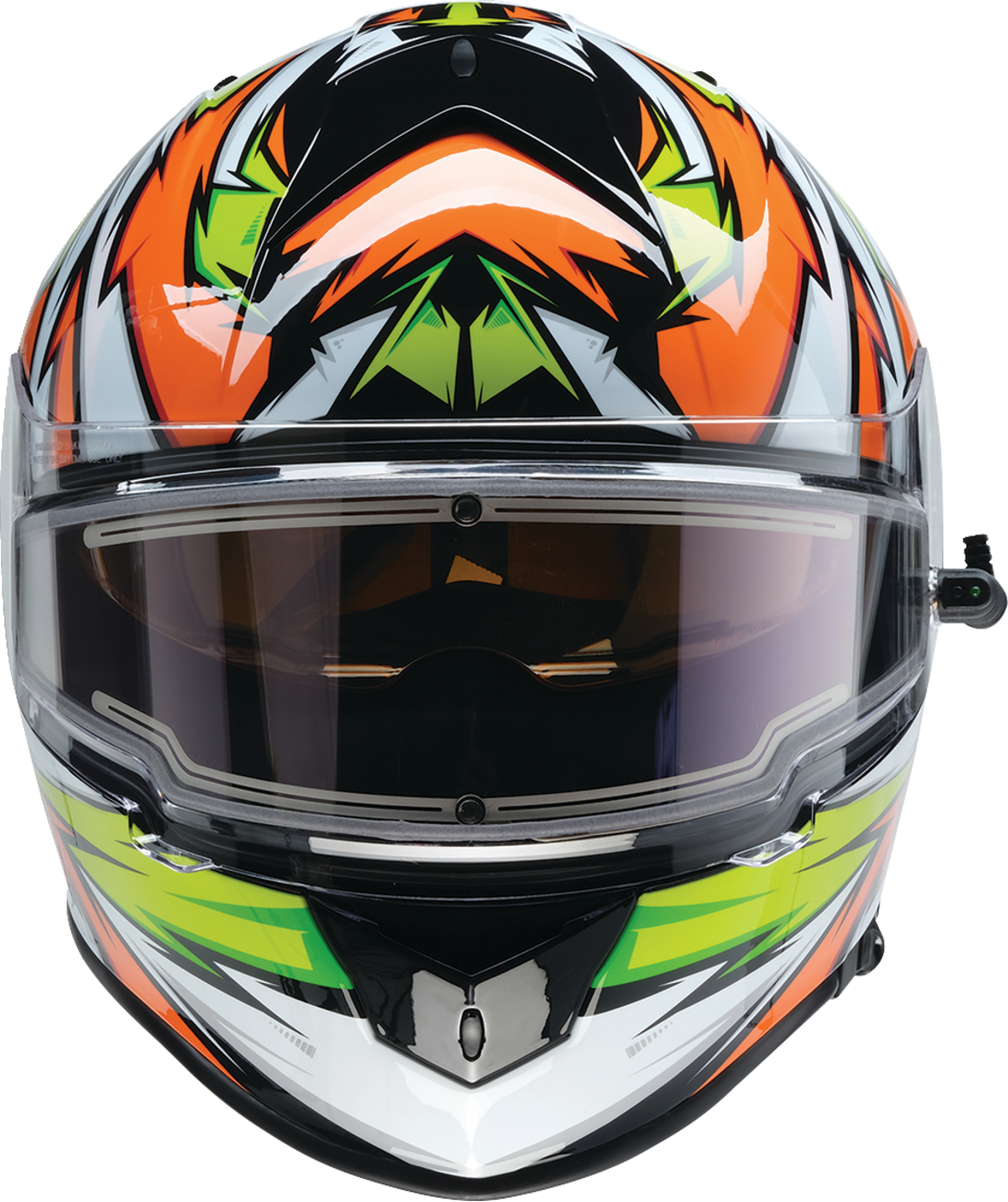 Z1R Warrant Snow Helmet in orange and green, adult full face snow helmet with XS size, designed for winter sports safety.