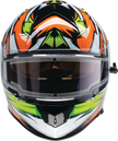 Z1R Warrant Snow Helmet in orange and green, adult full face snow helmet with XS size, designed for winter sports safety.