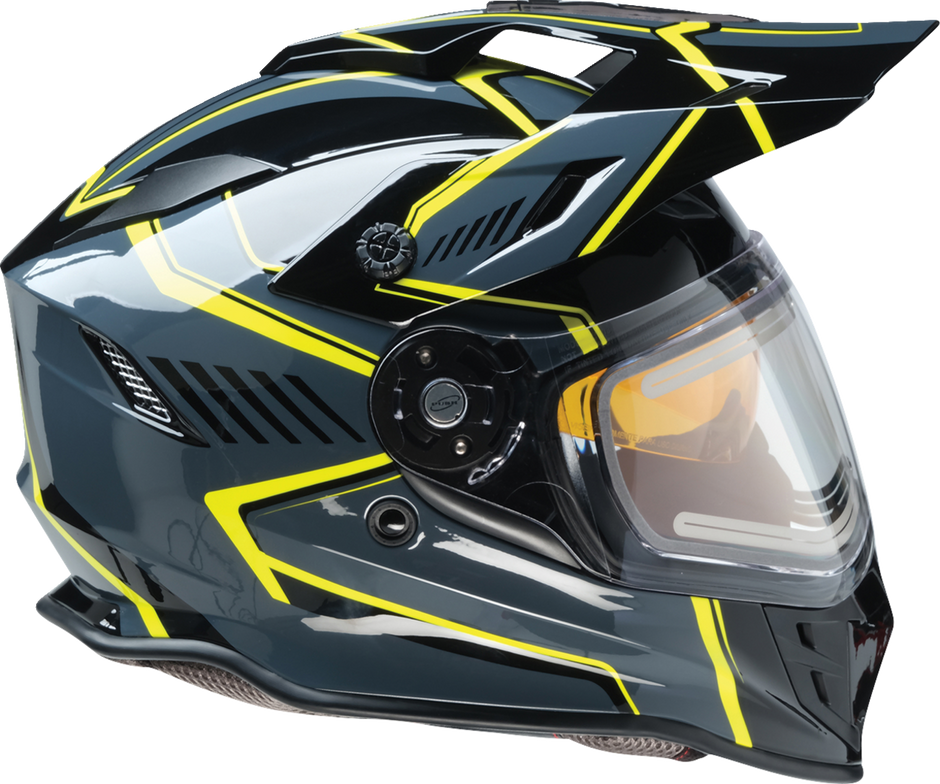 Z1R Range 2.0 Snow Helmet in black and hi-viz, full face adult helmet with rotor design, medium size.