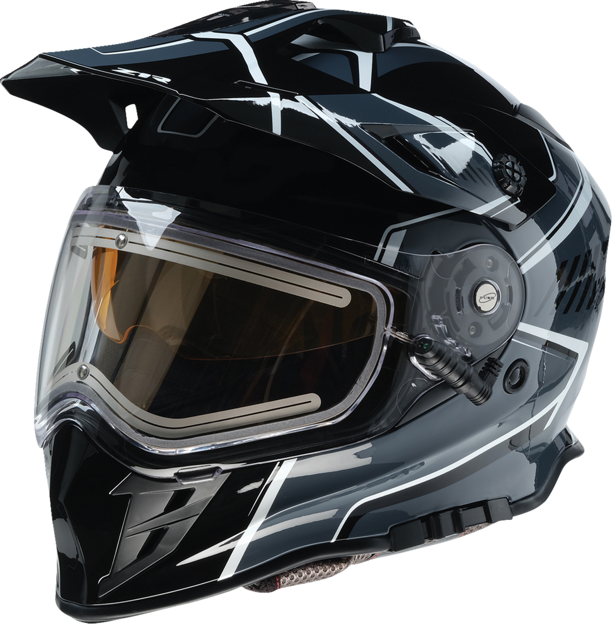 Z1R Range 2.0 Snow Helmet in gray and white, adult full face snow helmet with rotor design, small size.
