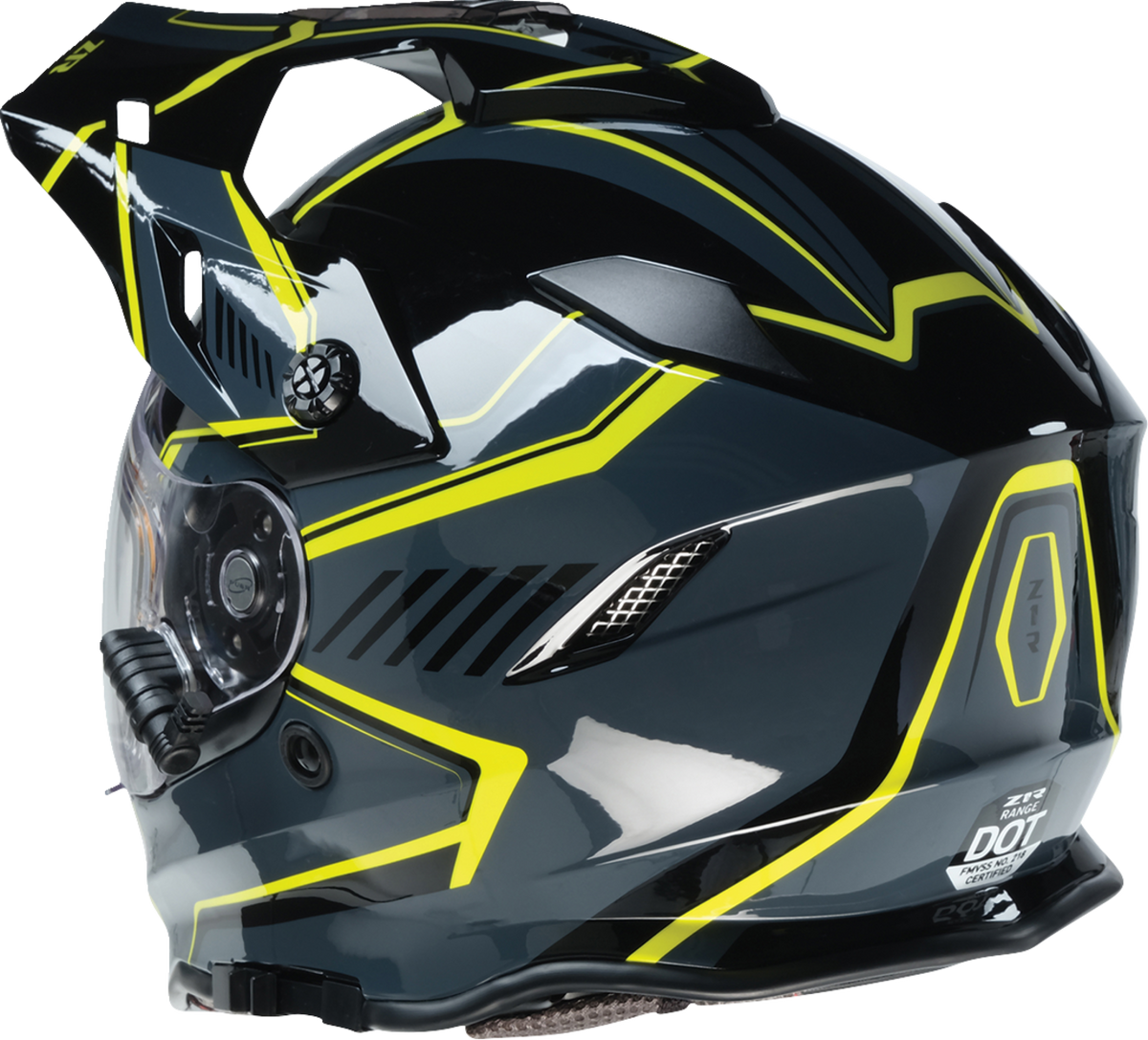 Z1R Range 2.0 Snow Helmet Rotor in black and Hi-Viz, medium size, full face snow helmet for adults with aerodynamic design