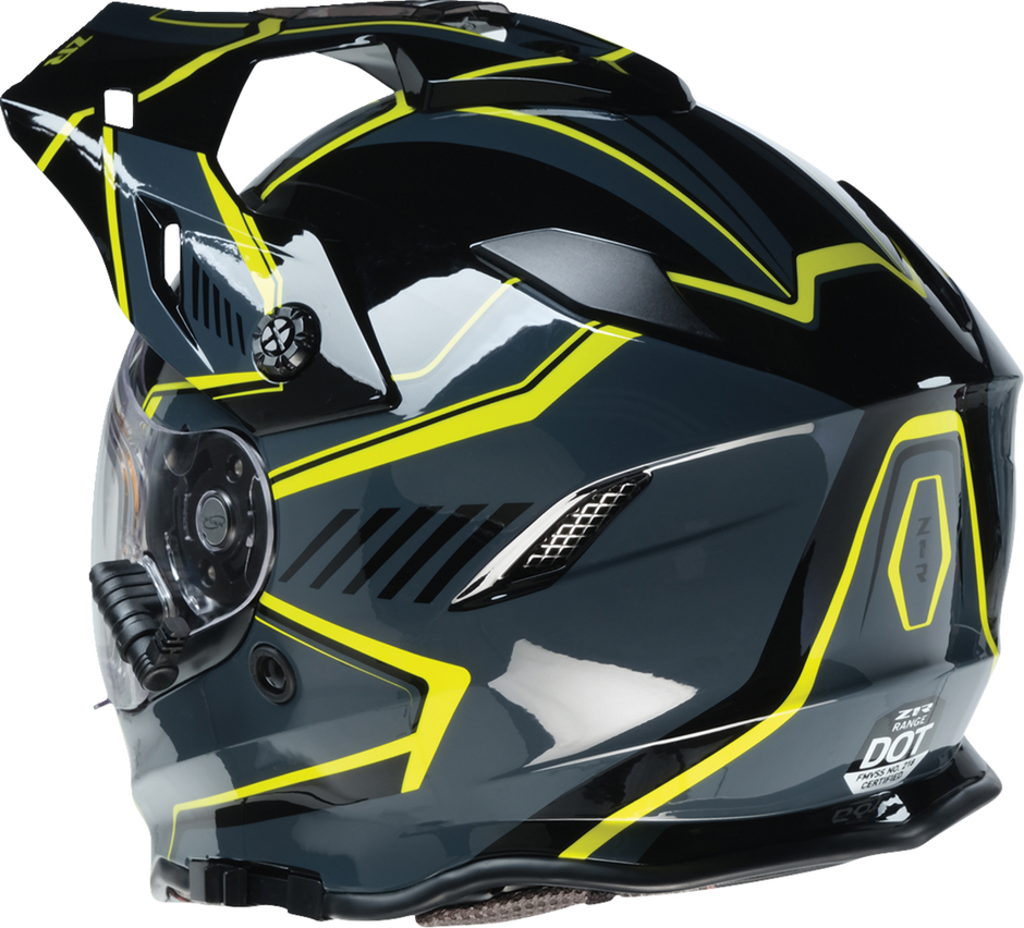 Z1R Range 2.0 Snow Helmet Rotor in black and Hi-Viz, medium size, full face snow helmet for adults with aerodynamic design