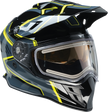 Black and Hi-Viz Z1R Range 2.0 Snow Helmet, full face adult helmet in medium size, with rotor design and sleek style.