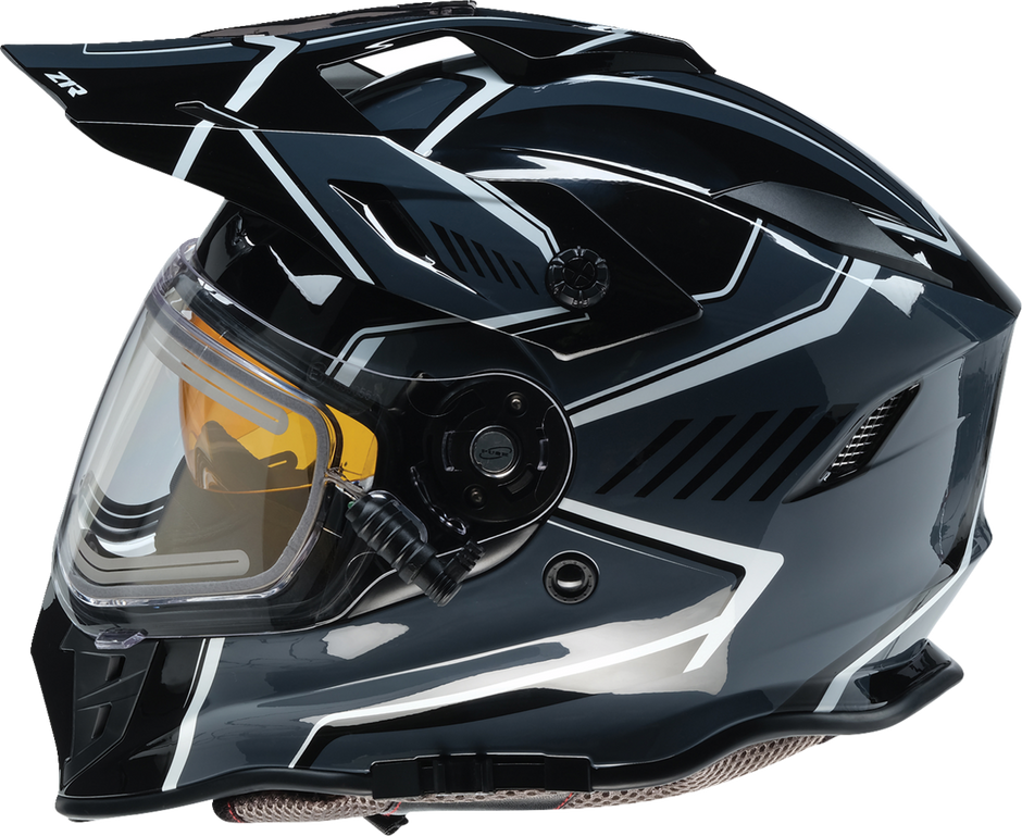 Z1R Range 2.0 Snow Helmet in gray and white, full face adult helmet with rotor design, small size for winter snow sports.