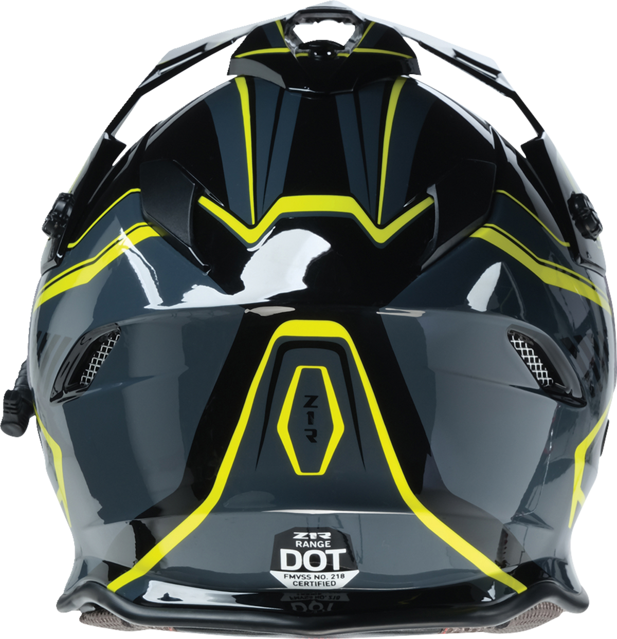 Z1R Range 2.0 snow helmet in black and Hi-Viz, full face adult helmet with rotor design, large size, front view.