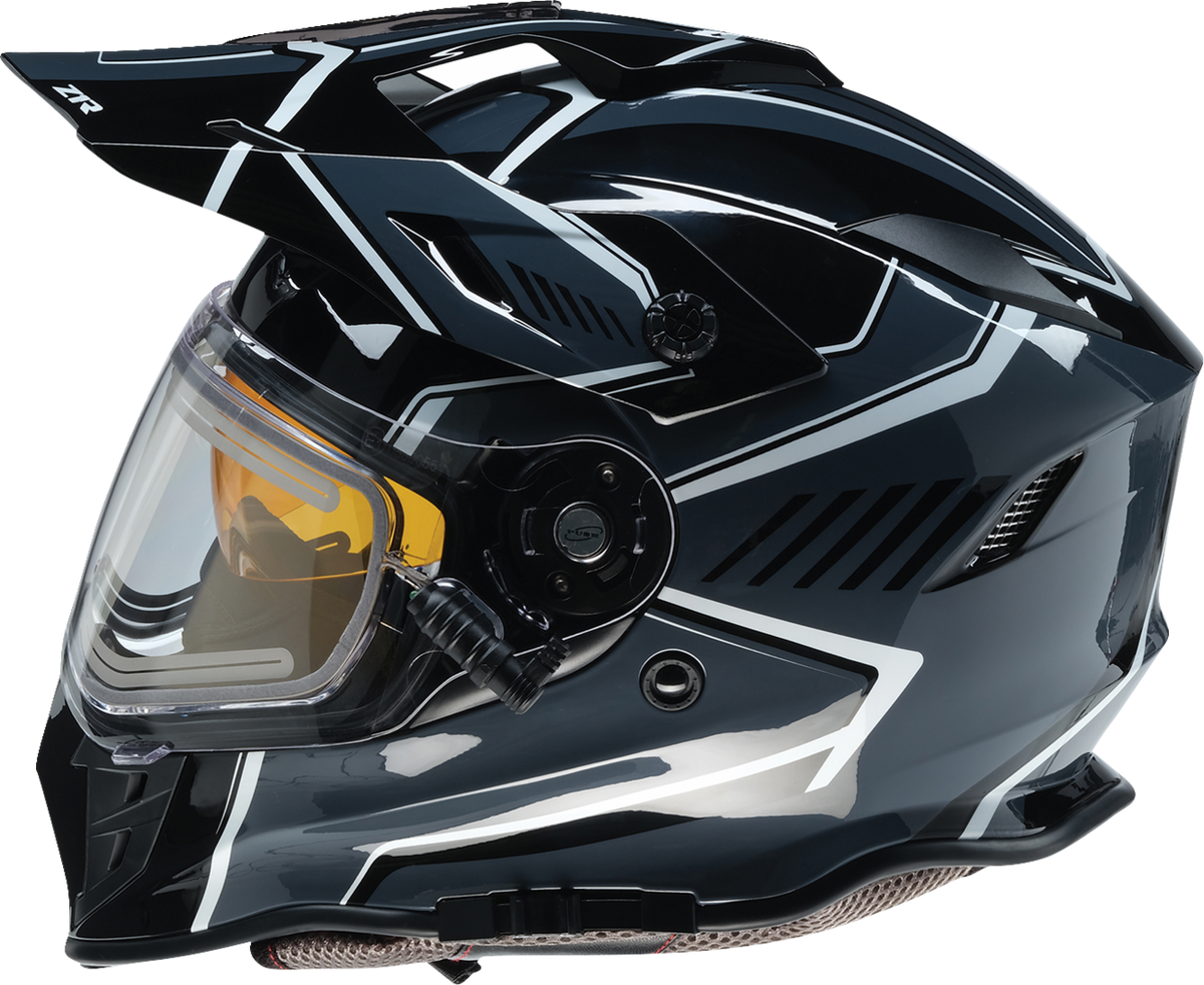 Z1R Range 2.0 Snow Helmet in gray and white, full face snow helmet for adults, size XL, with rotor design.