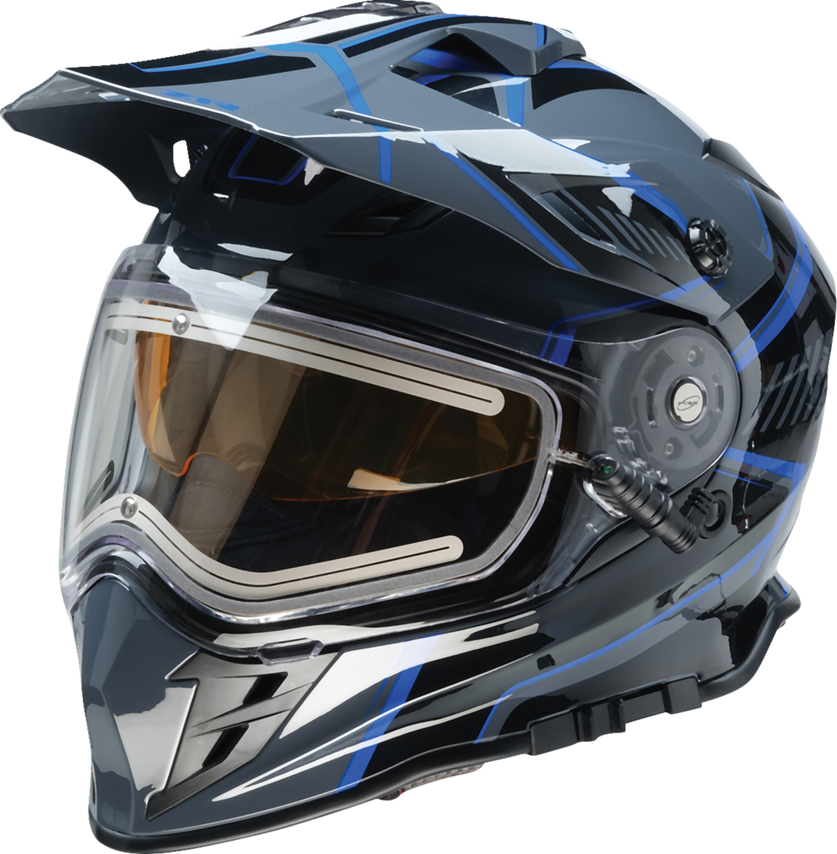 Z1R Range 2.0 Snow Helmet for adults, full face design in black and blue, size small, with rotor ventilation features.