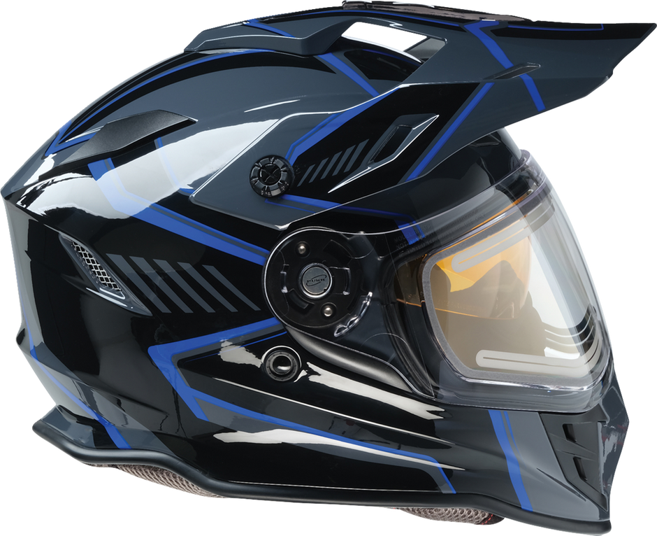 Z1R Range 2.0 Snow Helmet in black and blue, adult full face helmet with rotor design, size XS.