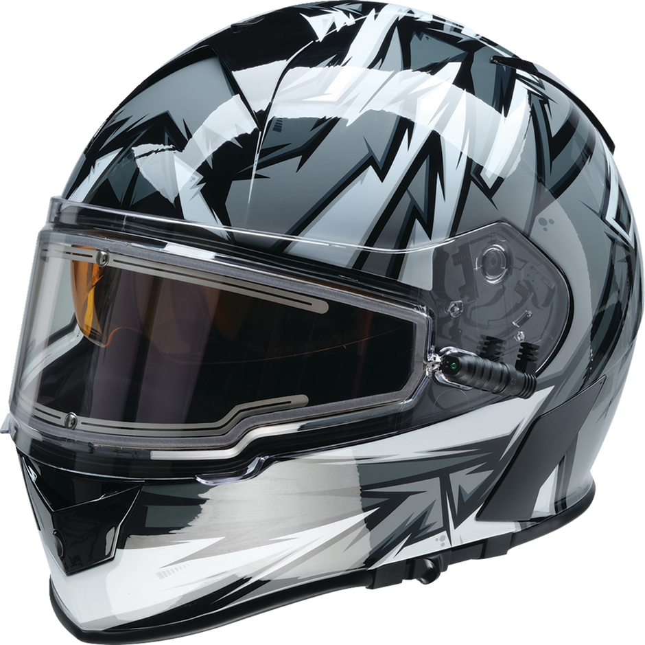 Z1R Warrant Snow Helmet in gray and white, full face adult snow helmet with XS size, designed for winter sports safety