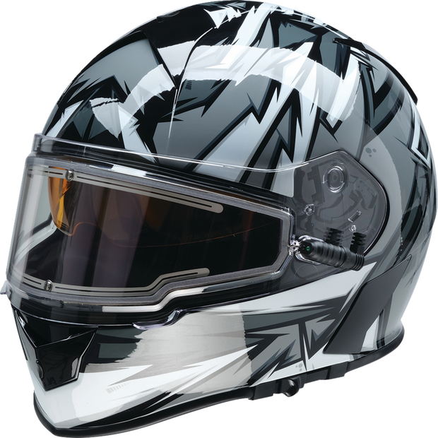 Z1R Warrant Snow Helmet in gray and white, full face adult snow helmet with XS size, designed for winter sports safety