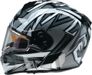 Z1R Warrant Snow Helmet in gray and white, adult full face helmet with visor for winter snow sports, size XS.