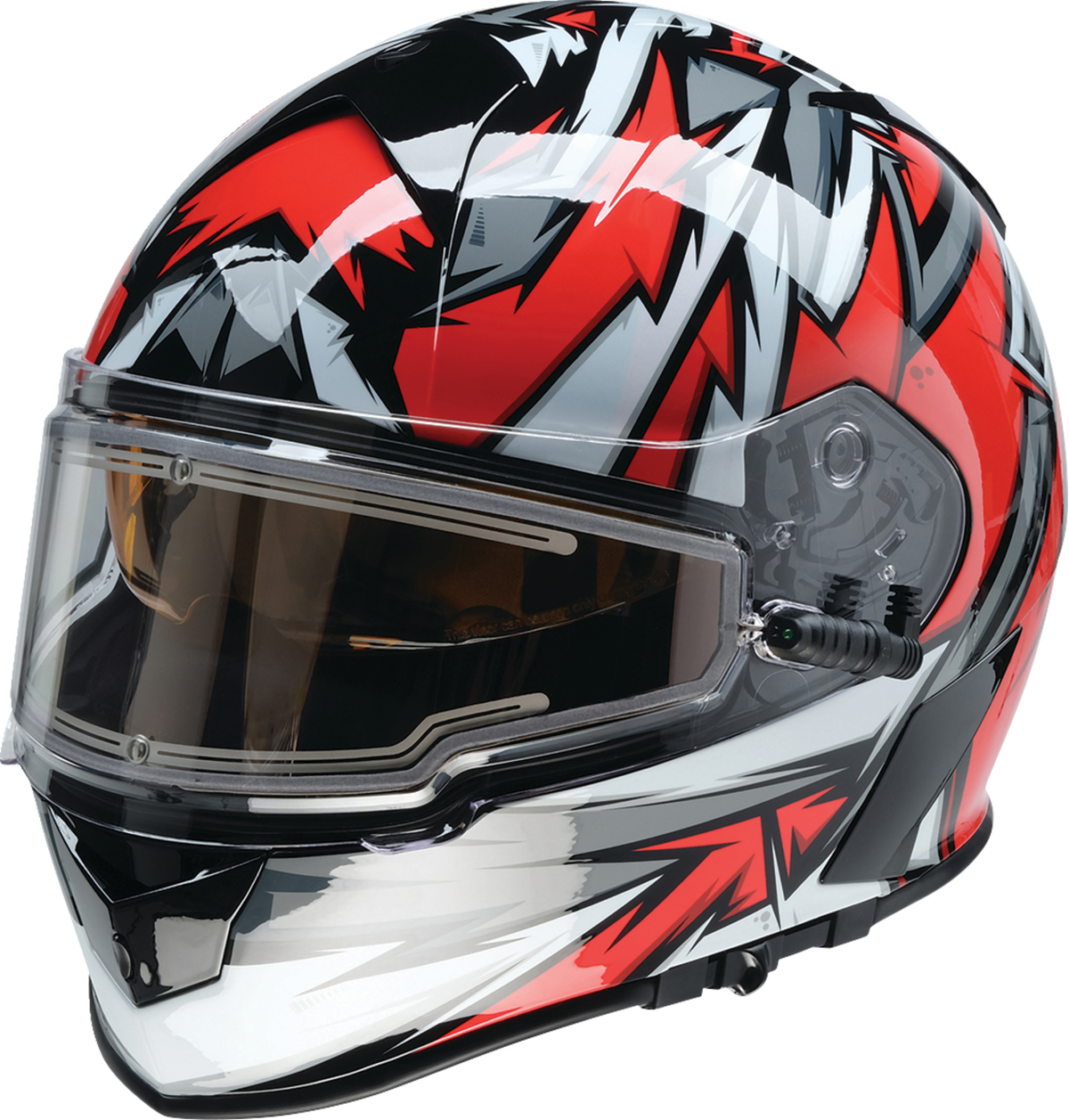 Z1R Warrant snow helmet in red and white, full face adult helmet with a sleek design and adjustable fit.