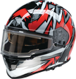 Z1R Warrant snow helmet in red and white, full face adult helmet with a sleek design and adjustable fit.