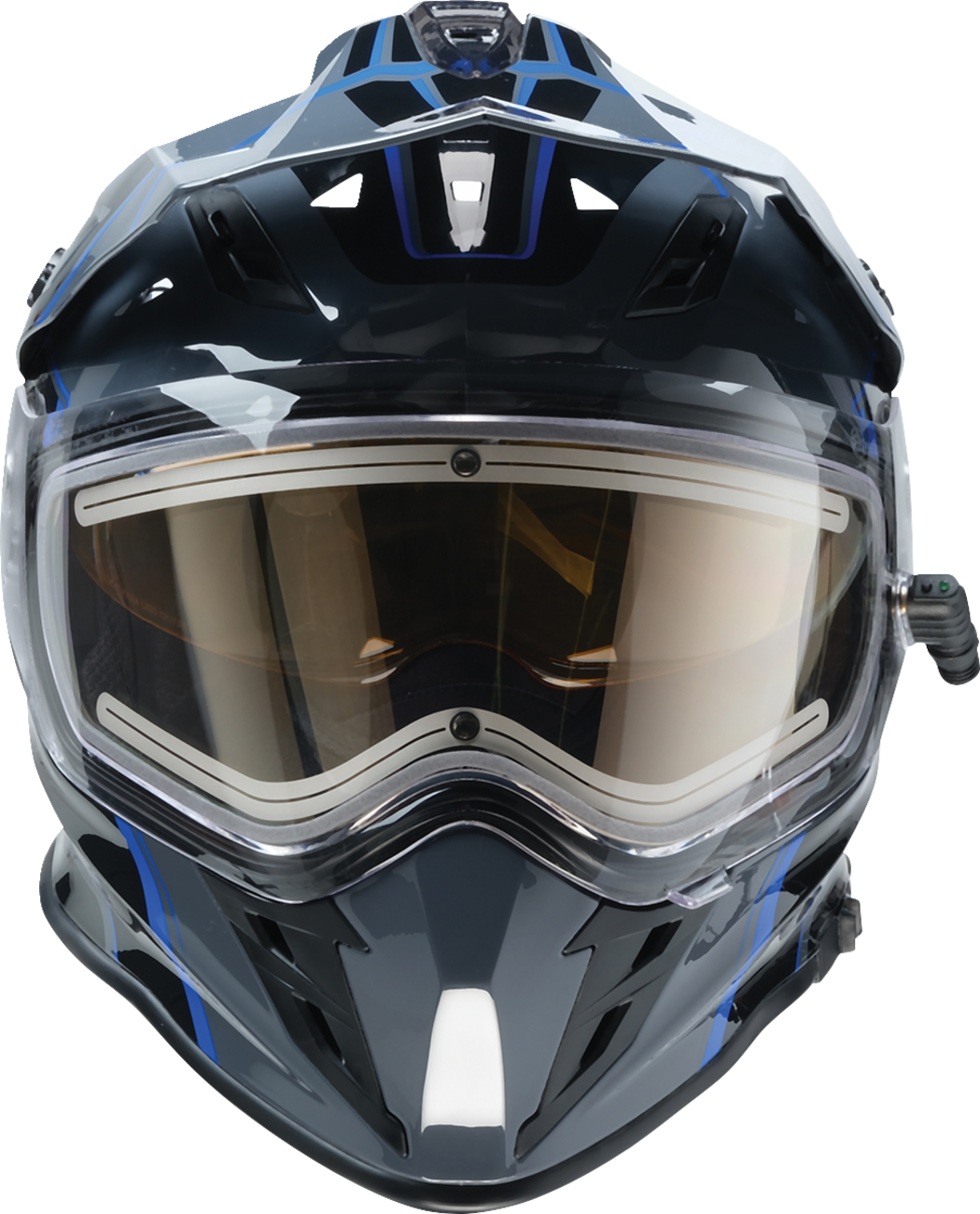 Z1R Range 2.0 Snow Helmet in black and blue, adult full face helmet with rotor design, small size.