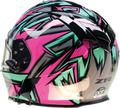 Z1R Warrant snow helmet for adults, full face design in pink and teal, XS size, with adjustable straps and ventilation features.