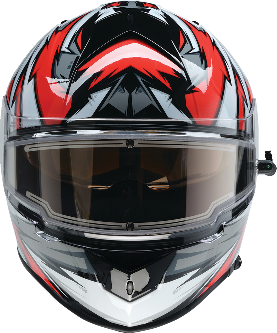 Z1R Warrant Snow Helmet in red and white for adults, full-face design with ventilation and secure strap, small size.